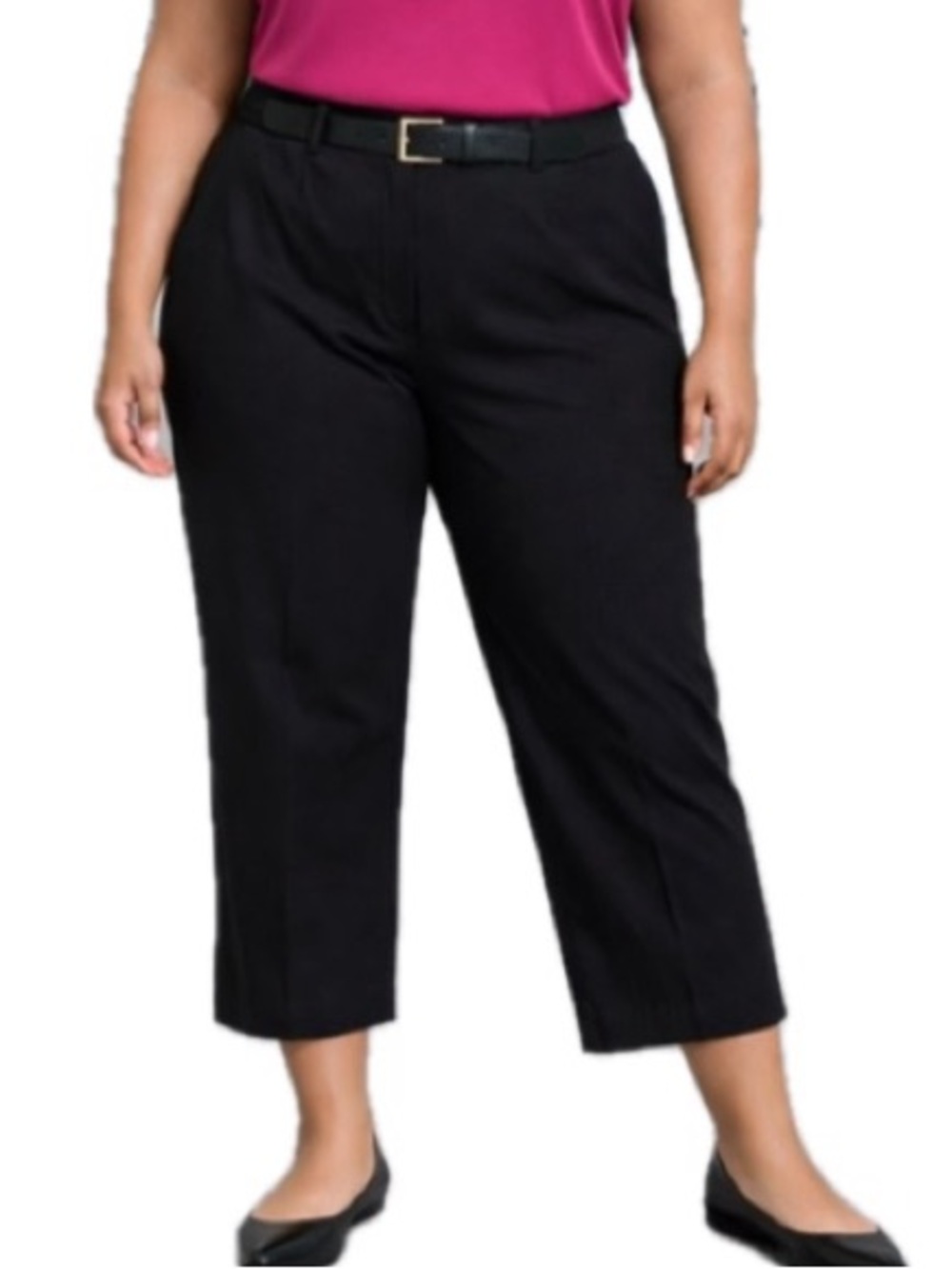 NWT Talbots Cropped Trouser Pants Petite Size 12 Black Tailored Curvy Stretch